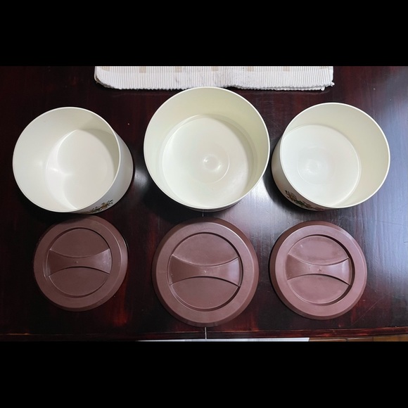 Vintage 70s Sterlite Spice O’ Life Plastic Canister Set Of 3 - Picture 5 of 15